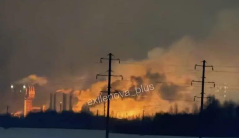 Drones hit large chemical plant in Smolensk region, fire breaks out