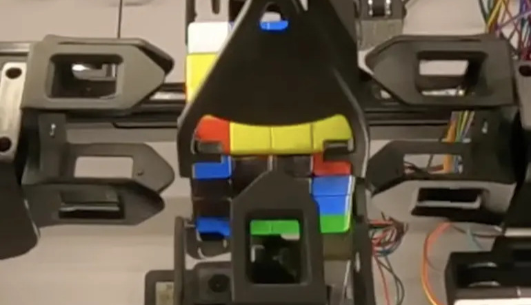 A robot sets a new world record for solving the Rubik's Cube