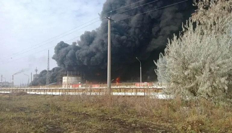Ukrainian forces hit four Russian oil facilities, sparking major fires